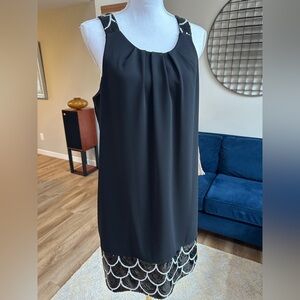 Oleg Cassini new with tags sleeveless shift dress with sequin accents